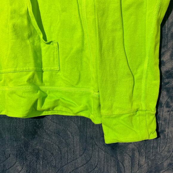 Vintage NIKE Neon Green 1/4 Zip Fleece Athletic Silver Tag Sweater Womans Size S - Picture 2 of 8